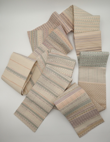 手織りさつまポツ絣いろいろの半幅帯