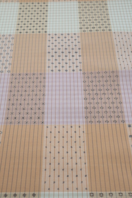 手織りポツ絣多色市松