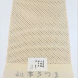 手織りさつま絣/斜水玉(薄クリーム)